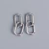 1 Pair Women Earrings Paper Clip Shape Hollow Out Polished Alloy Geometric Bland Style Club Party Commuting Hanging Earrings Ear Jewelry