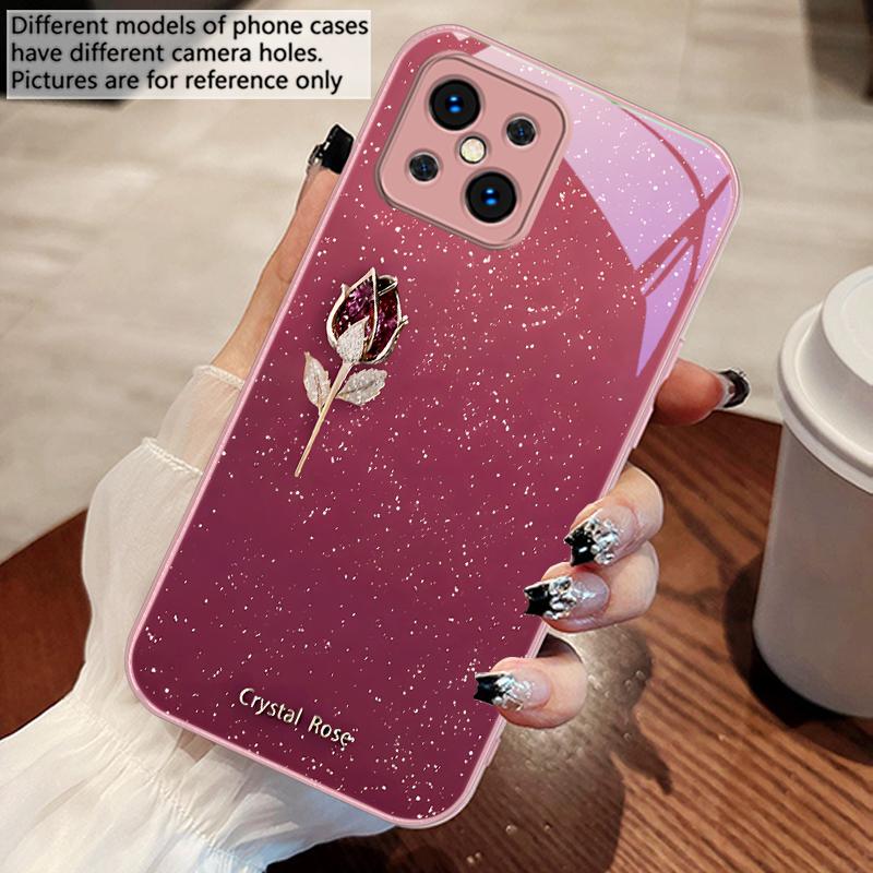 

Gradient Fragrant Purple For Oppo Find X5 X8 Pro X3 Lite A72 58 73 54S F11 79 Reno 6 4Z 5G Nord N200 Tempered Glass Phone Case For Find X7