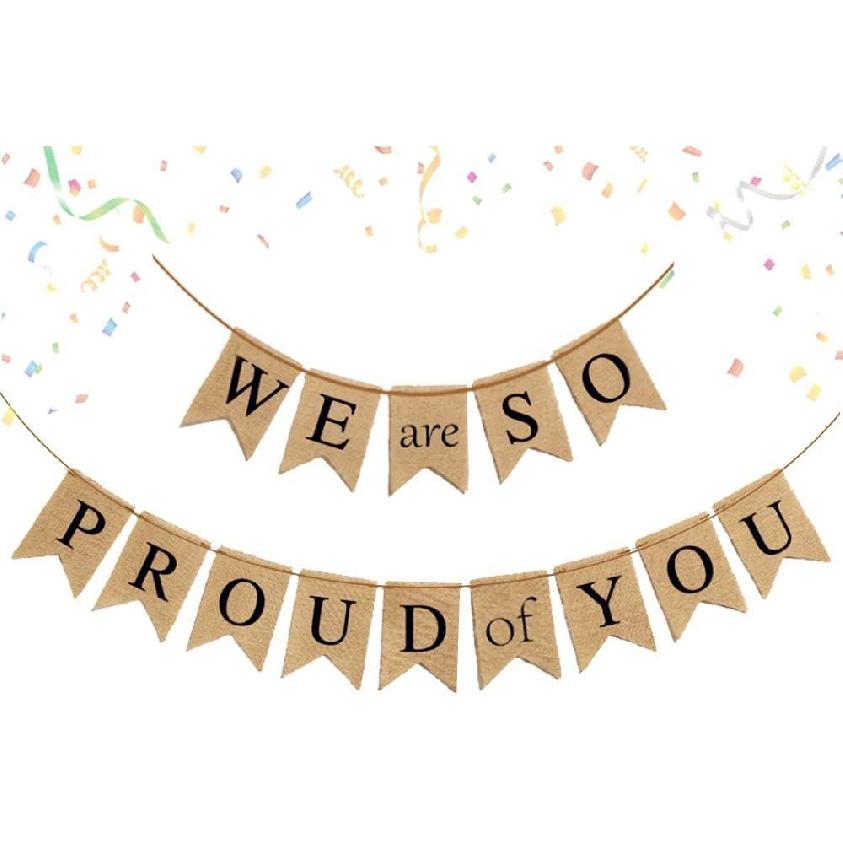 JeVenis Proud Graduation Congratulations Banner - Party Decorations & Commencement Decoration