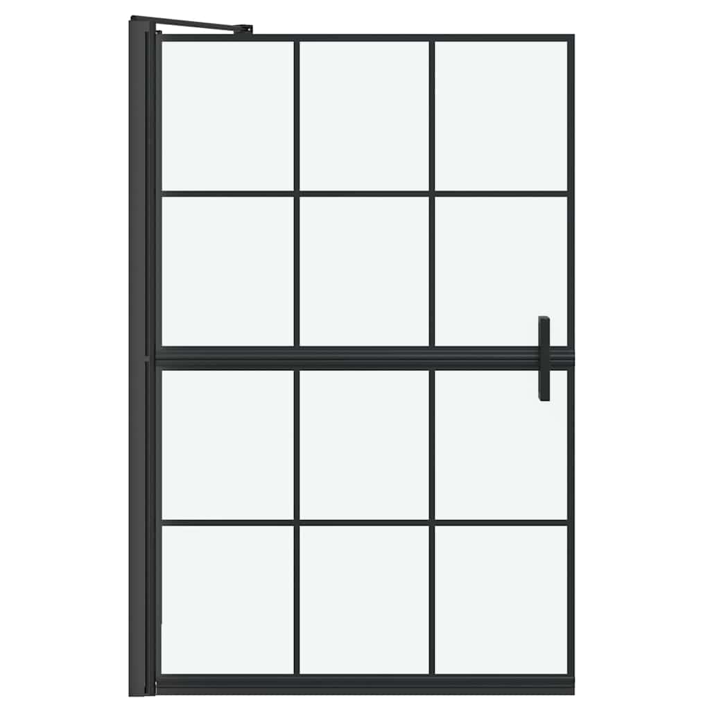 Black and Transparent Shower Screen 80 X 68 X 128 Cm