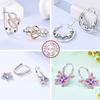 2025 New 925 Sterling copper Hoop Earrings Flowers Zircon Drop Earrings Stud For Woman Fine Birthday Wedding Party Zircon Gifts