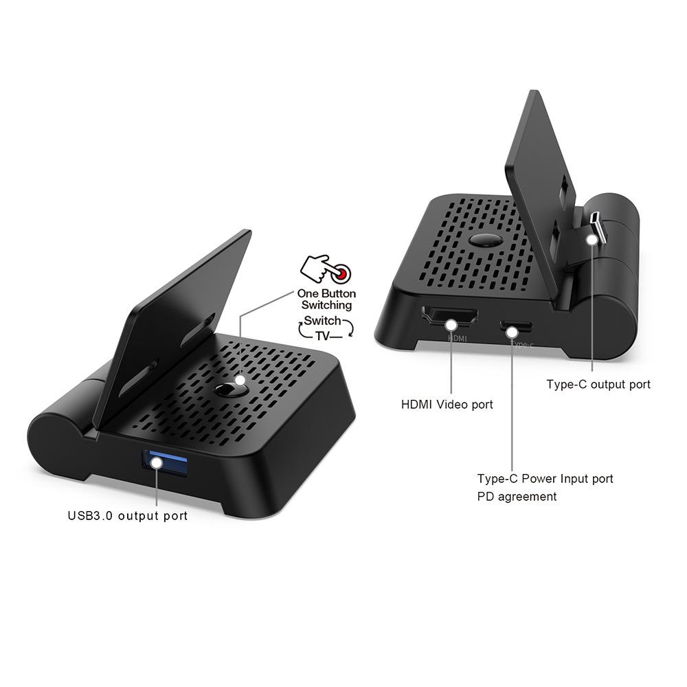 DOBE FOMIS ELECTRONICS TNS-19027B For Nintendo Switch 2/Switch 2/Switch OLED Video Converter Dock 4K HD Output Folding Portable Stand