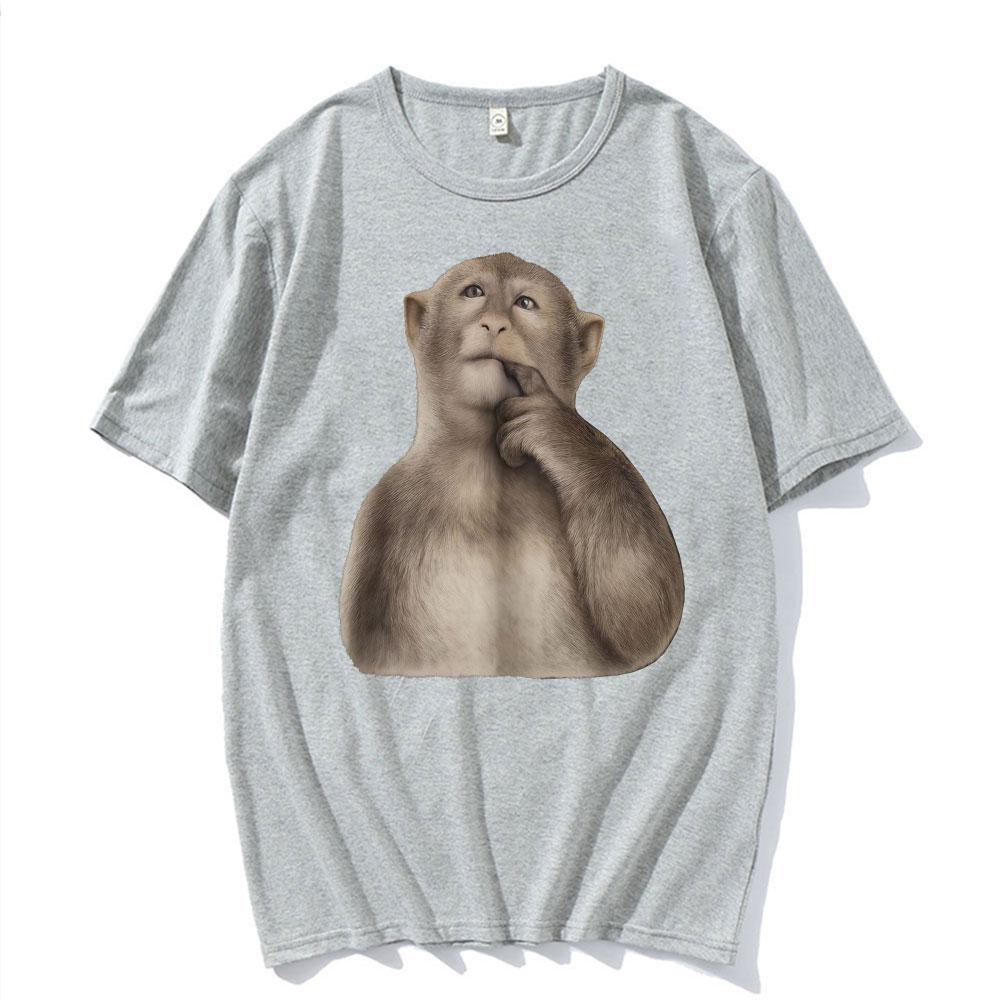 Funny Monkey Unhinged Reaction Stupid Meme Tshirt Men Women Fashion Humor Short Sleeve T Shirts Summer ONeck Oversized T Shirt