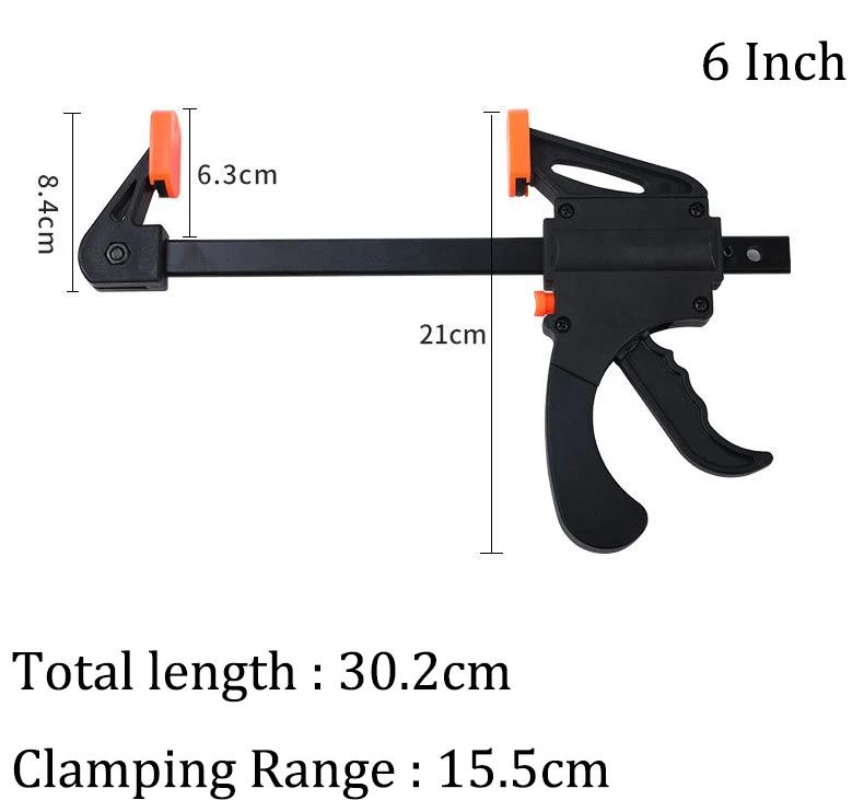 4/6/8/10/12/18/24 Inch 1Pc Woodworking Work Bar F Clamp Clip Set Hard Quick Ratchet Release DIY Carpentry Hand Tool Gadget
