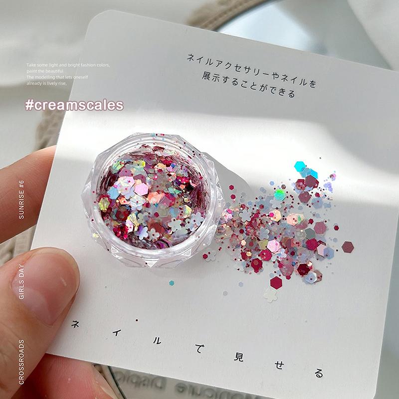 1Box Dopamine Candy Star Nail Sequins Fantasy Macaron Colour Nail Art Decorations Diy Manicure Art Accessories Gift Home Salon