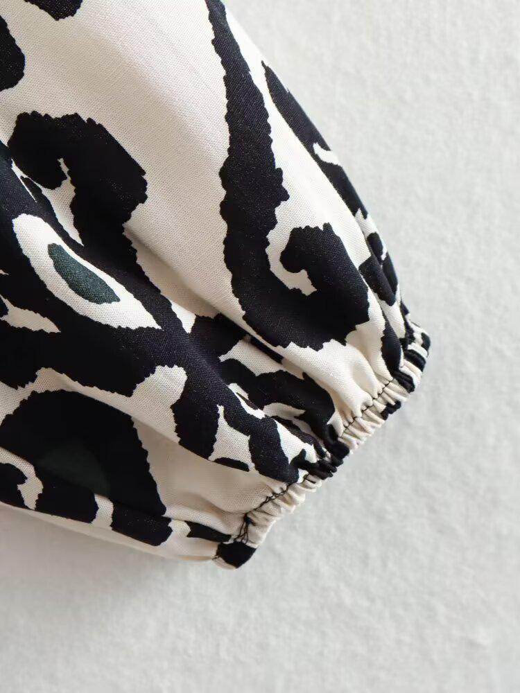 Spring 2025 Women's European-American Style Print Mini Dress