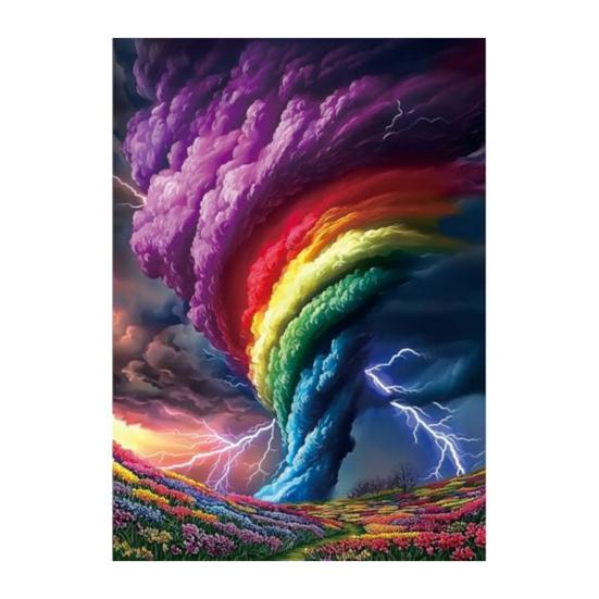 1000 Pieces Rainbow Wooden Jigsaw Puzzle Fantasy Art Style Colorful Stress Relief Visual Beauty Jigsaw Craft Decor