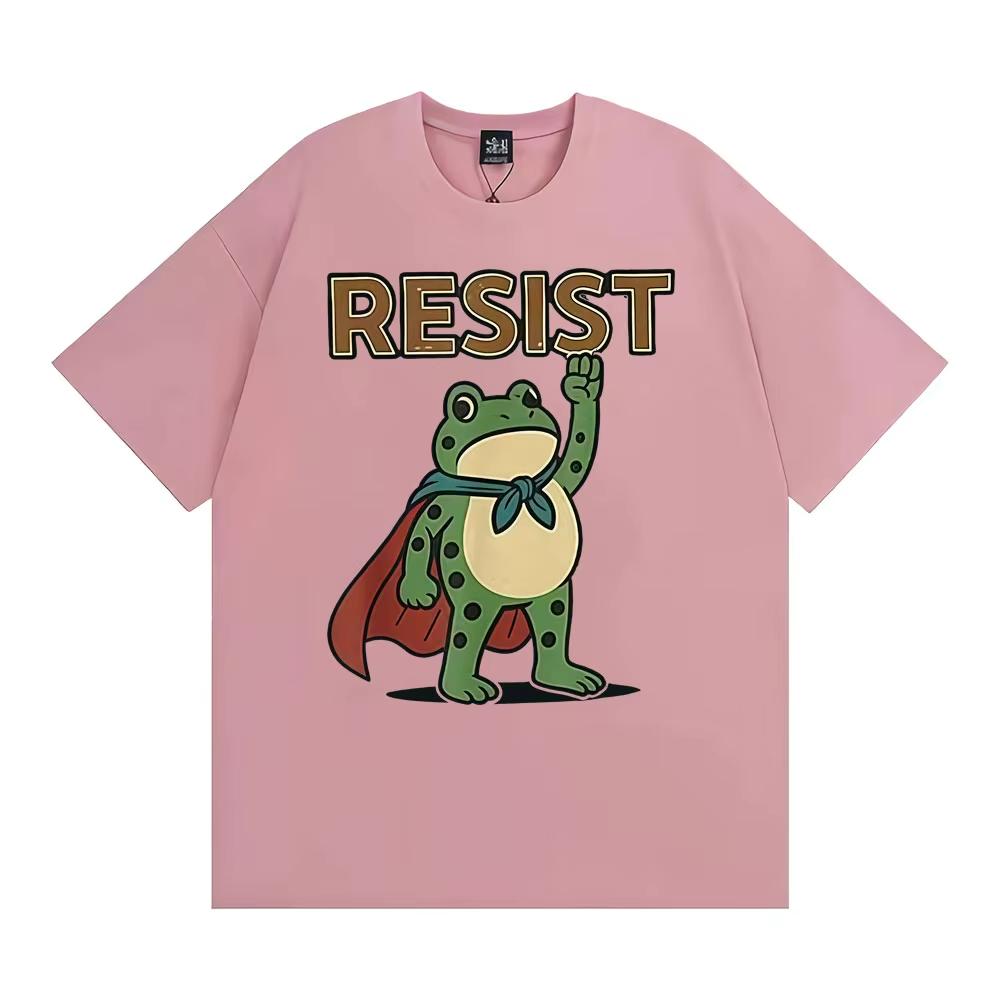 Funny Resist Portland Frog Protest Against Classic T Shirt Unisex Fashion Humor Loose Oversized Tshirt Men Summer Tops Tshirts