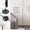 Moderne Stehleuchte, hohes Stehlicht mit RGB+CCT-LEDs, Glühbirne, BT-vernetzte Telefon-App-Steuerung, Fernbedienung