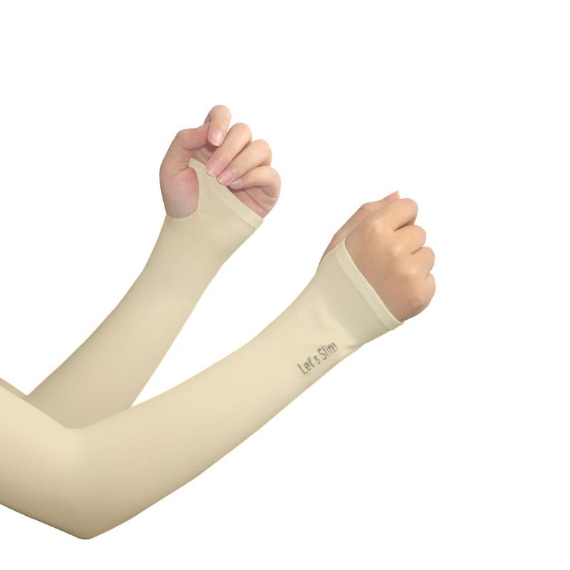 Custom UV Protection Ice Silk Arm Sleeves for Men & Women – Long, Solid Color, Summer Outdoor Wear