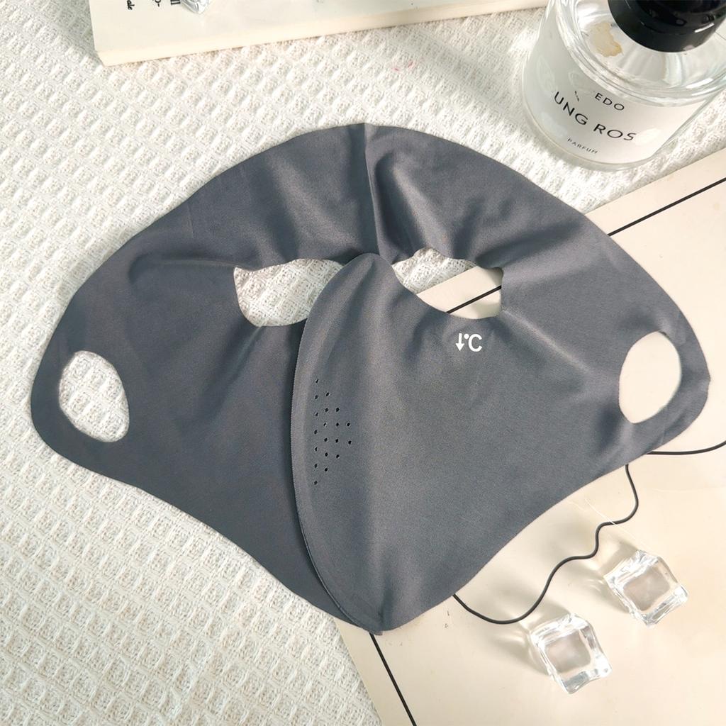 Fashion Solid Color Breathable Ice Silk Mask Summer Cool Anti-UV Traceless Sunscreen Masks Riding Full Face Mask Outdoor Sports