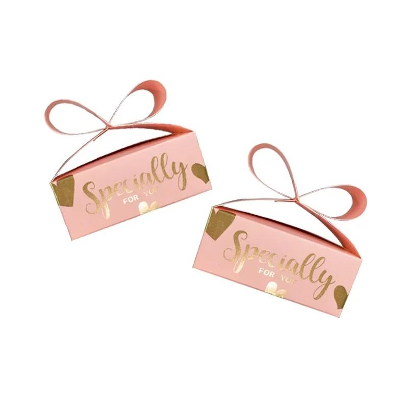 10Pcs Bow Paper Box As Soap Cookie Candy Little Gift Packaging Christmas Wedding Favors Cookies Decoration Candy Gift Bag