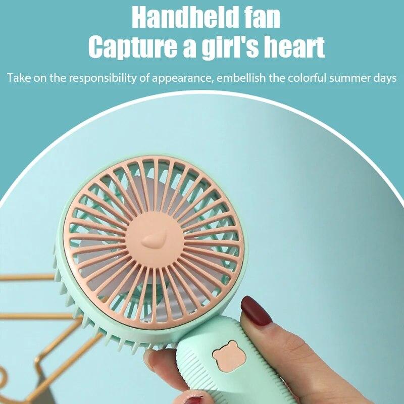 Mini Tragbare Fans Handheld USB Aufladbare Fan Luftkühler Outdoor Reise Hand Fans