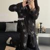 Spring and summer can wear new simple fashion loose long-sleeved high-end star printing imitation cotton loungewear