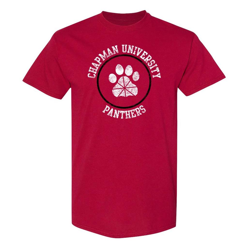 Chapman University Panthers Distressed Circle Logo T-Shirt - Cardinal