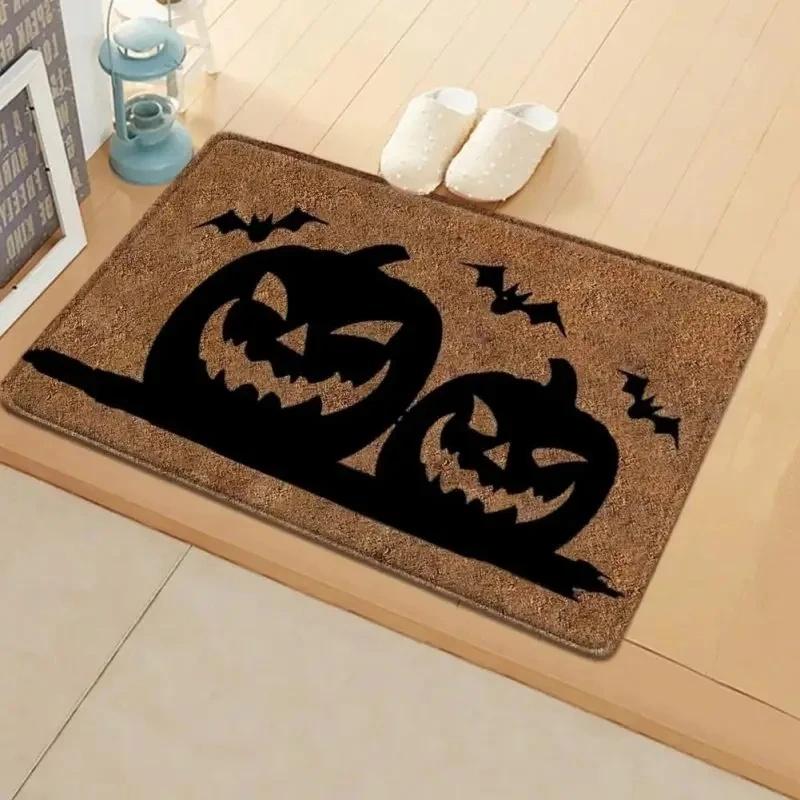 Witch Pumpkin Printed Floor Door Mat Non Slip Super Absorbent Kitchen Rugs Halloween Home Decor Entrance Carpet Drying Footpad