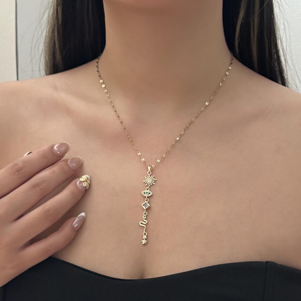 Bohemian Starfish Shell Conch Turtle Pendant Necklace for Women Punk Thick Chain Flower Choker Charm Summer Vacation Jewelry