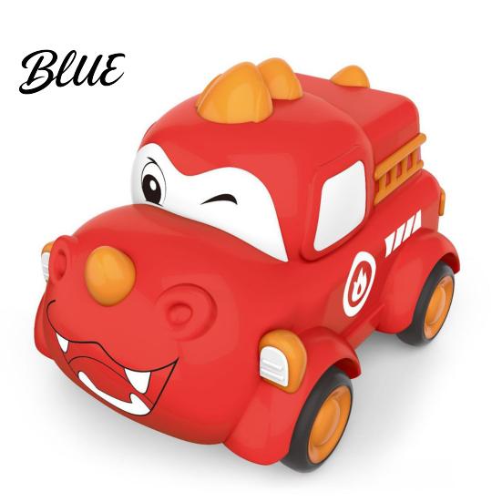 Dinosaur Vehicle Toy Baby Cartoon Pull Back Car Toy Squeaky Bear Rabbit Press and Sound Soft Silicone Gift for Toddlers Boys Girls