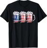 Beer American Flag 4th of July Men Women Merica Drinking USA T-Shirt