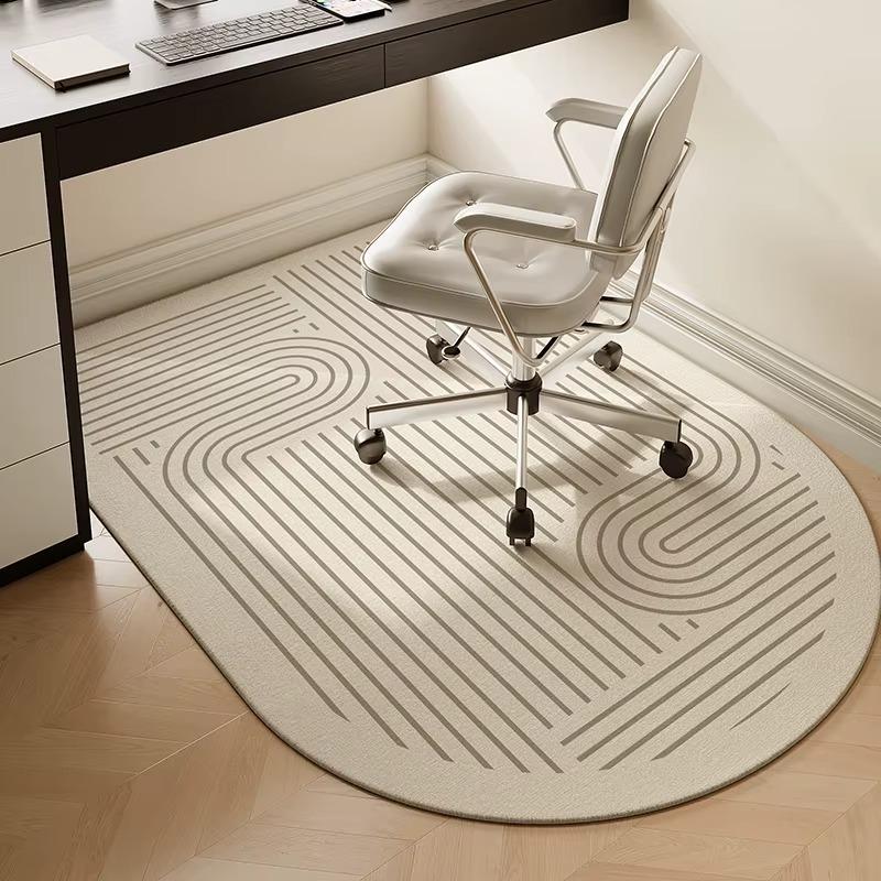 Chair Floor Mat Study Bedroom Non-slip Home Carpet Beige Striped Rug Living Room Swivel Chairs TPR Bottom Anti-slip Area Rugs