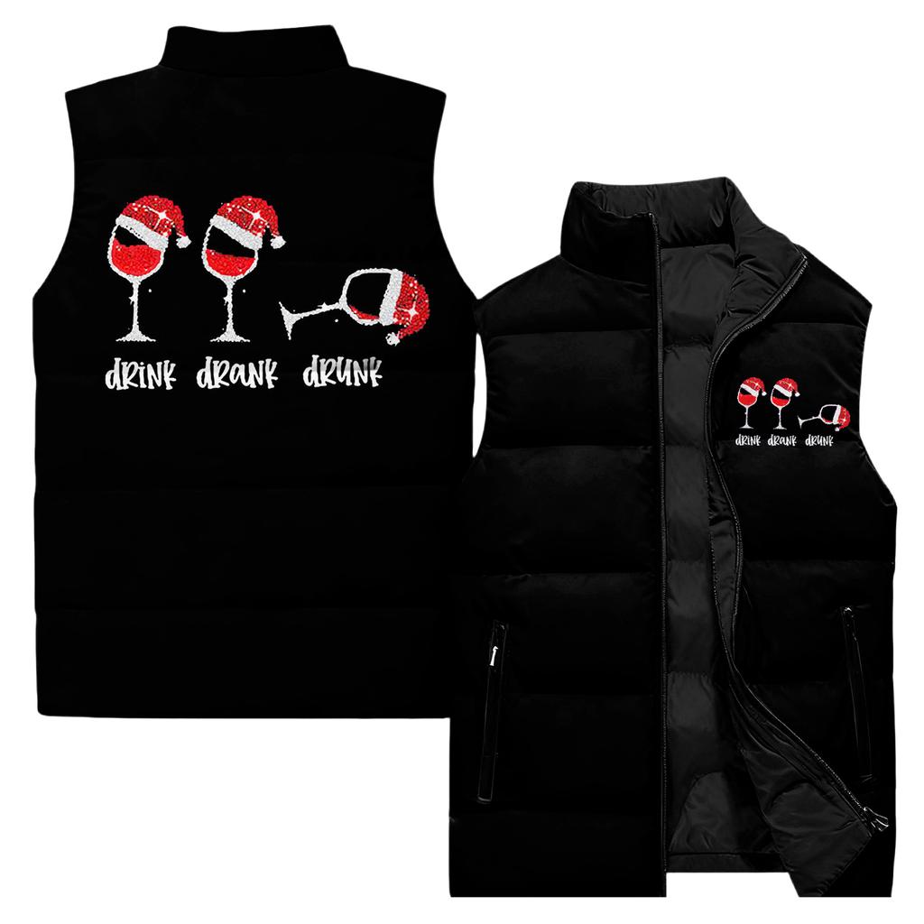 Ladies' Casual And Fashionable Sleeveless Vest Christmas Printed Cotton Jacket