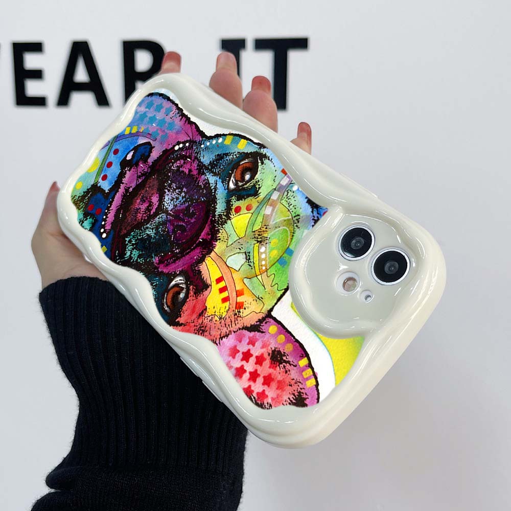 Samsung Galaxy A13 A53 A24 A14 Xiaomi Poco X5 Redmi 13C 12C 10C Huawei Honor 90 Lite Cases A44 French Bulldog Dog Exclusive Cream Pattern Soft Case