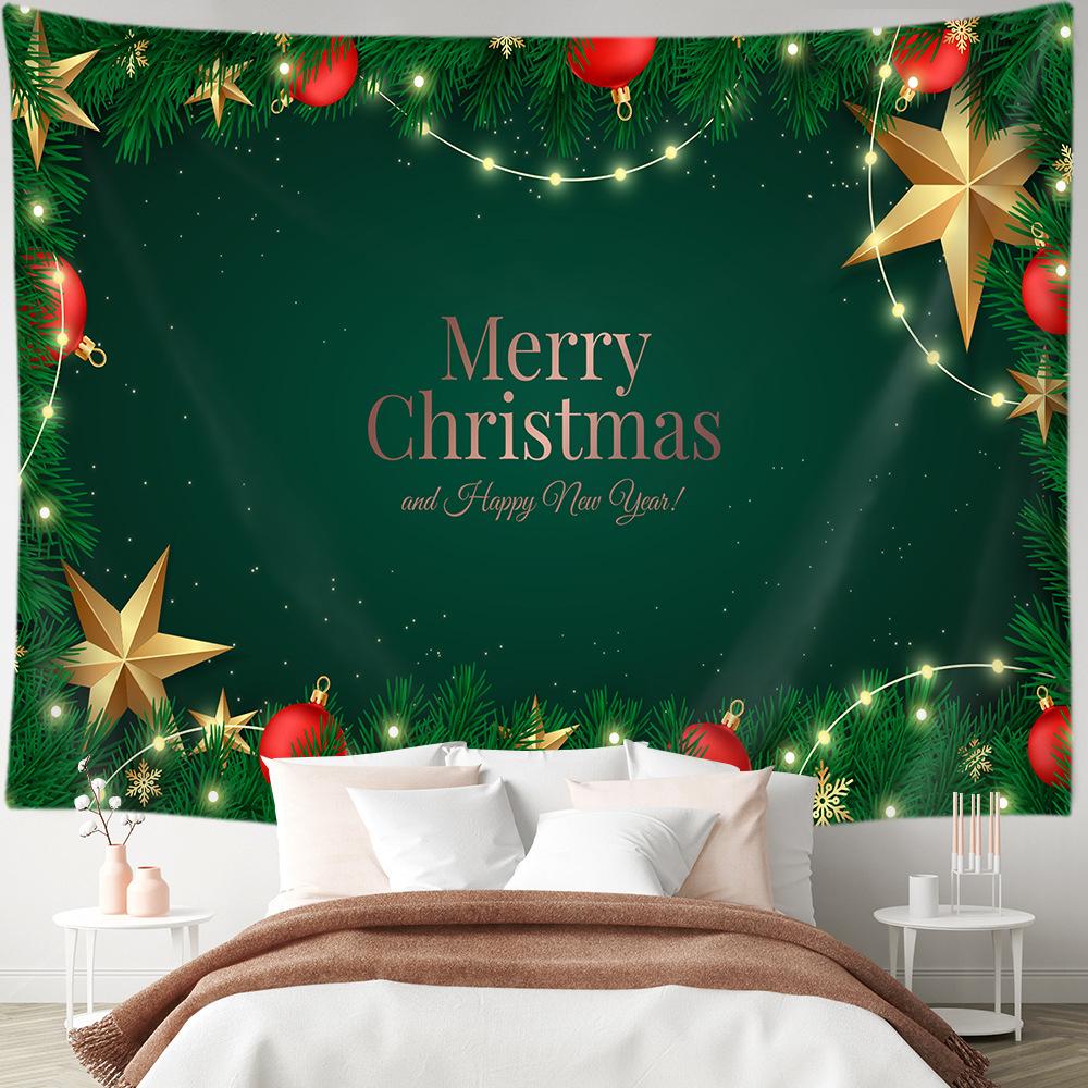 Christmas Tapestry Merry  Holiday Party Decoration Background Hanging Cloth Suitable for Home Living Room Bed