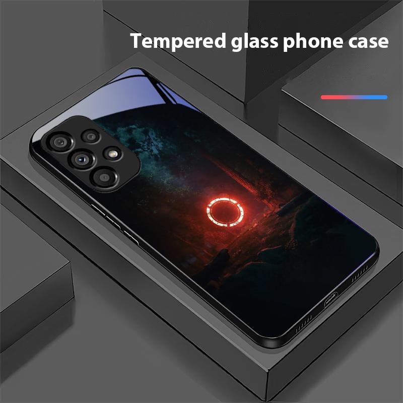 Space Planet For Samsung Galaxy S10 20 Plus 21 FE 22 23 24 FE 25 Ultra Black Tempered Glass Phone Case Hard Shell