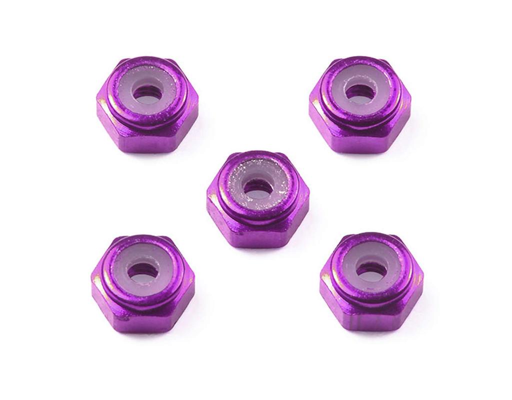 Tamiya Mini 4WD Special Project 2mm Aluminum Lock Nut (5 Purple) 95555-000