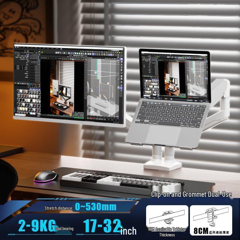 Dual Monitor Laptop Stand with Adjustable Arm