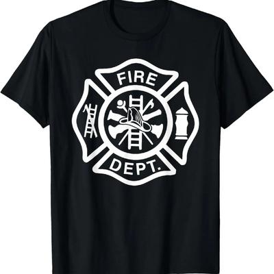 Fire Department Logo Uniform Fireman Symbol Firefighter Gear T-Shirt(1)