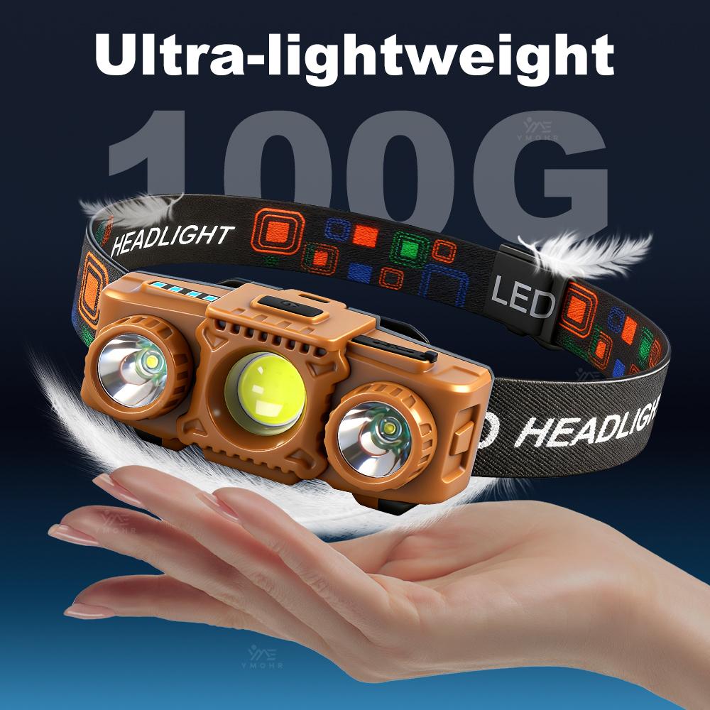 EDC Head LED Light Type-C Rechargeable Headlamp Red Light 1000LM Super Bright Head Flashlight 18650 for Running Fishing Camping