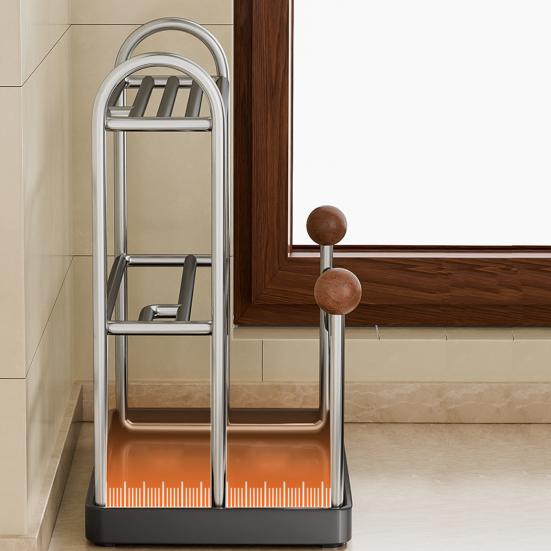 Kitchen Storage Rack And Utensil Drainer Tray Cutter Cutting Board Stand with Anti-Slip