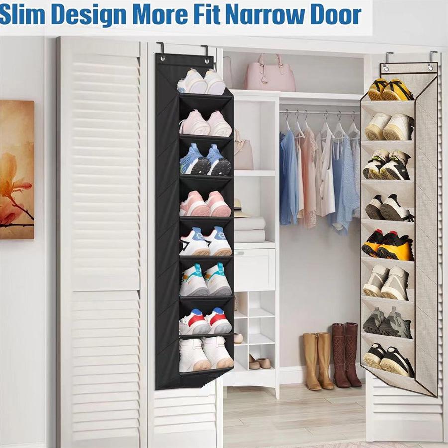Over-the-Door Foldable Shoe Rack: Multi-Layer Hanging Storage Bag for Wall or Apartment Use