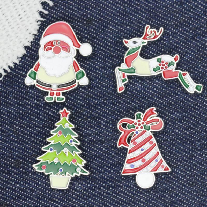 12-piece decorative brooch set, Christmas decoration pins