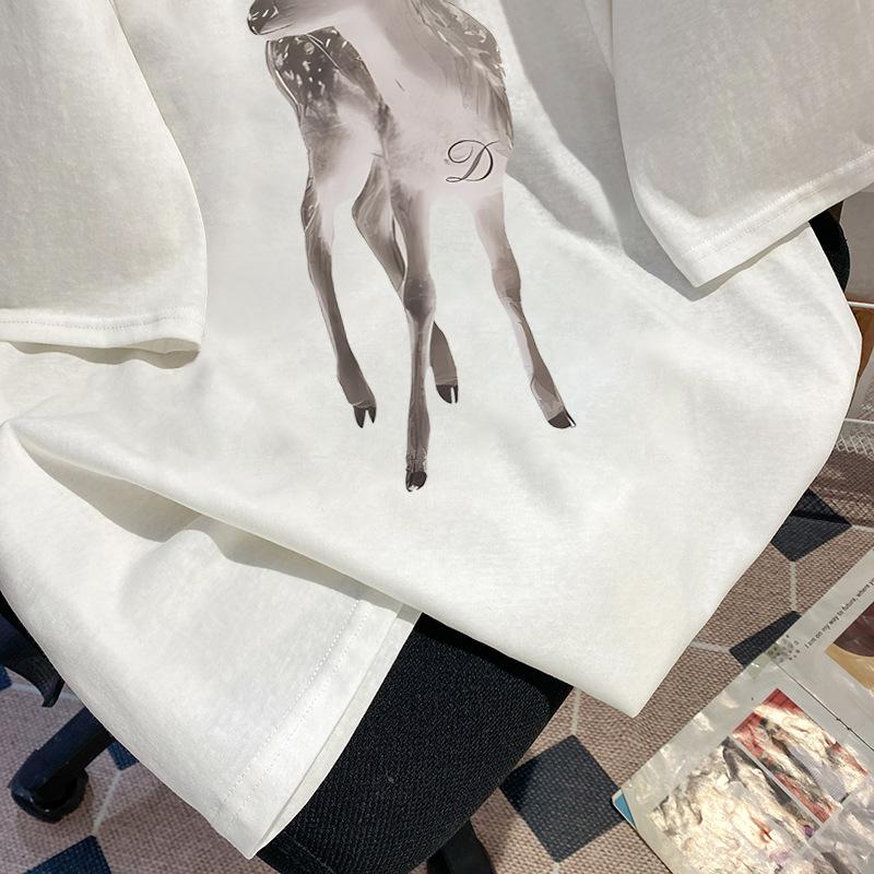 Tricou cu mânecă scurtă extra-large cu imprimeu de desene animate și îmbrăcăminte de protecție solară