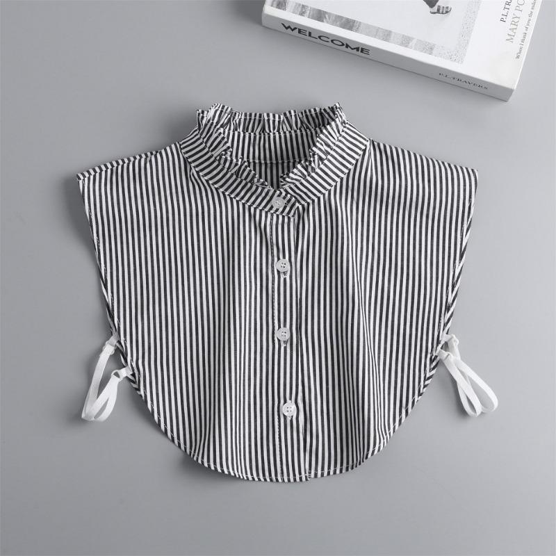 

Стойка Полосатая рубашка Съемный воротник для женского свитера Ложный воротник Заостренный Декоративный воротник