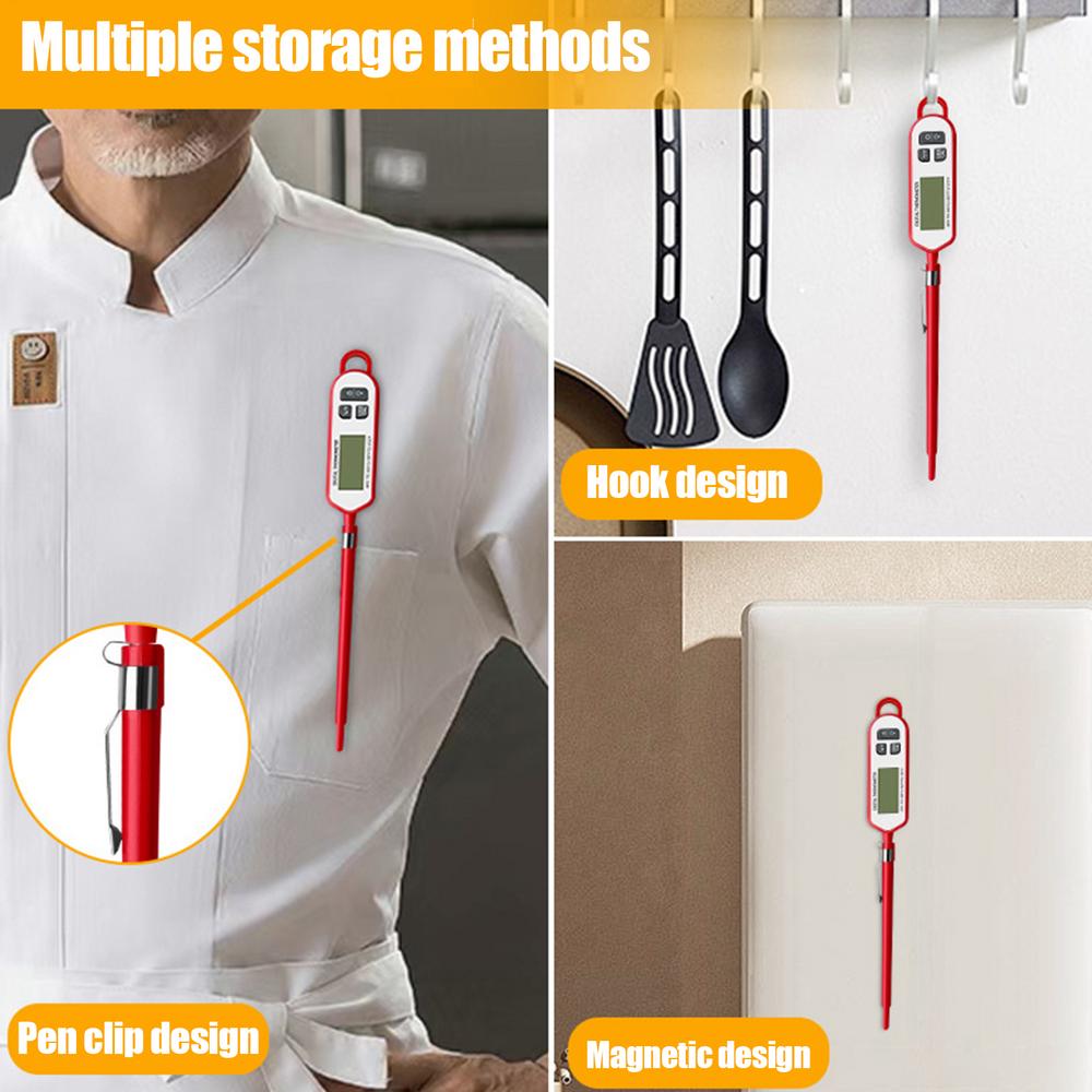 Digital Meat Probe Kitchen Probe For BBQ Waterproof Ultra-Fast Read Backlight Calibration Cooking Meat Probe For BBQ Grill Fry