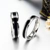 Men Women Black Band Ring Titanium Stainless Steel Fashion Jewelry Lover Gift