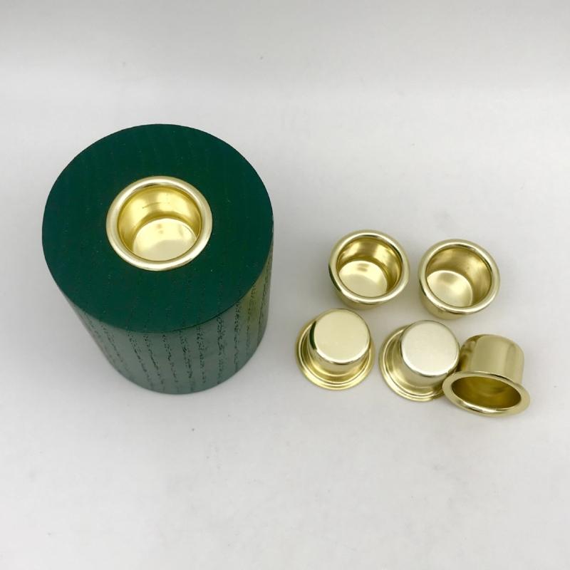 Festliche Goldene Aluminium Kerzenbecher Kerzenständer Einsätze Halter Tropfschalen Sicher für Zuhause Feiertags-Party Dekoration