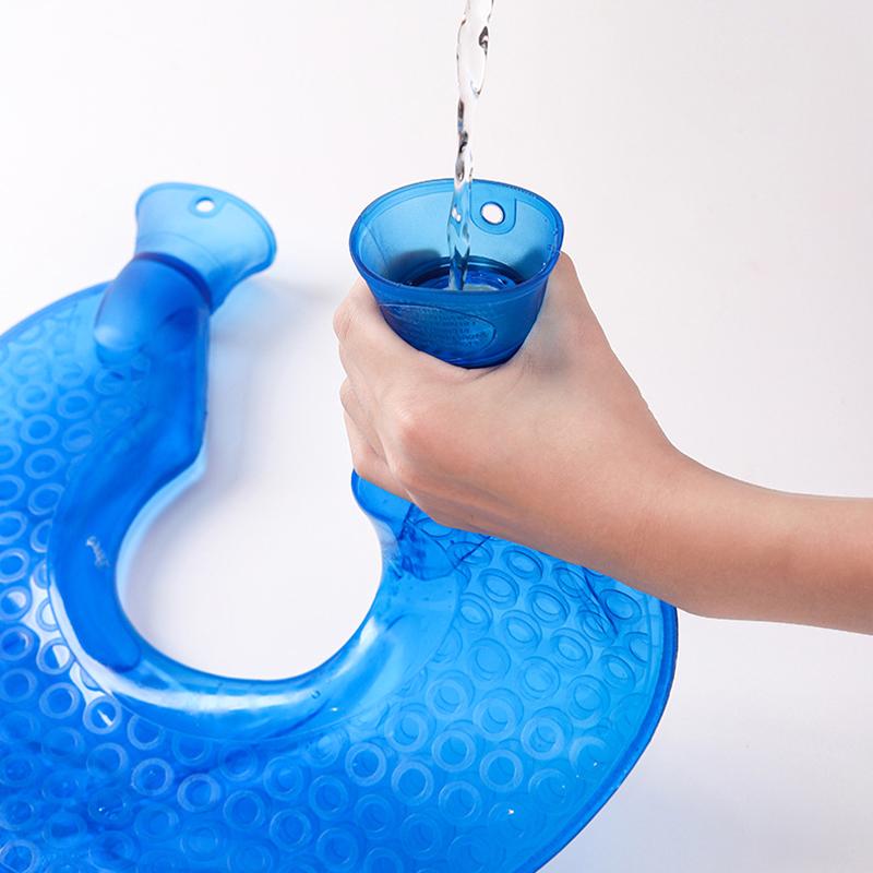 U-förmige Wärmflasche Transparent Gefüllt Mit Wasser Tasche Für Halswirbel Kompresse Hals Warme Wasser Flasche Wärmt Hals