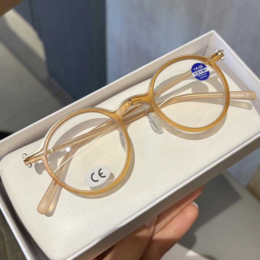 2026 new oval retro anti blue light reading glasses for men and women, casual, fashionable, ultra light and personalized