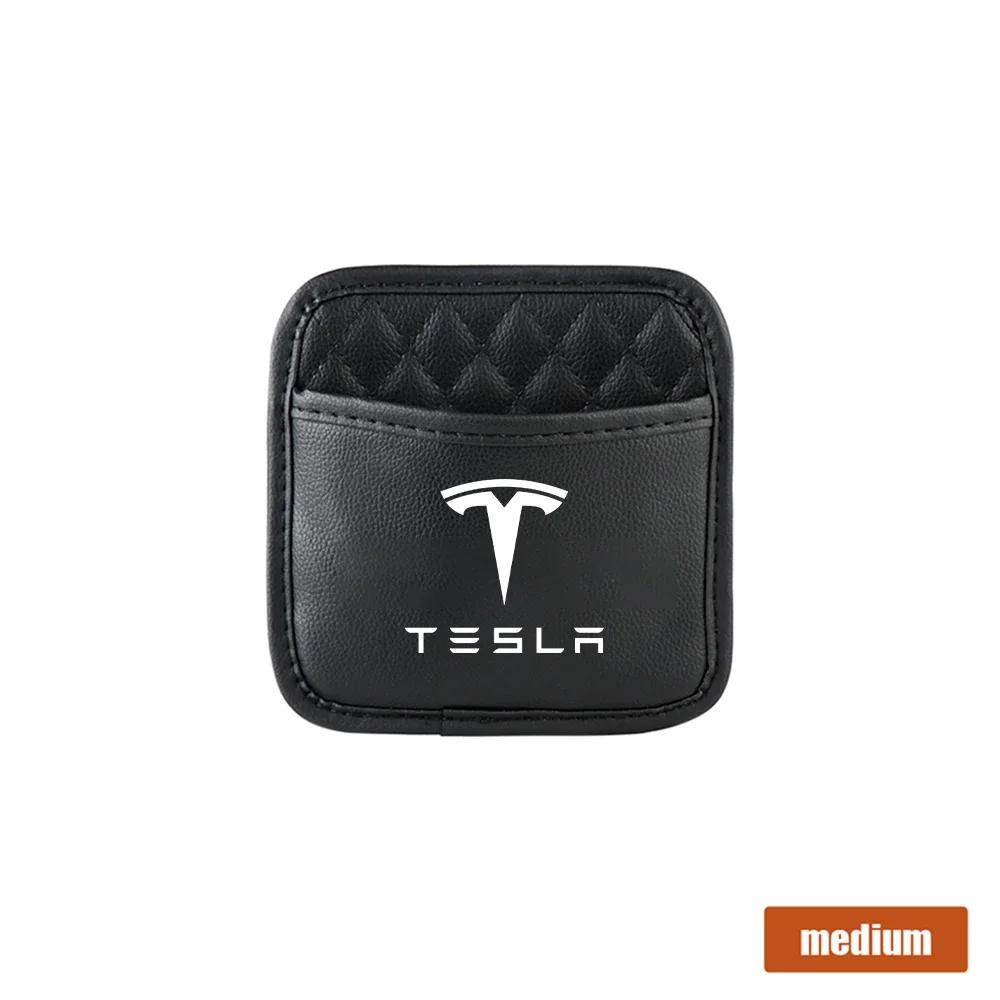 Car Sticker 2025 New Tesla Car Storage Bag Auto Seat Back Organization Pockets Tools Accessories For Tesla Model 3 Model S Model