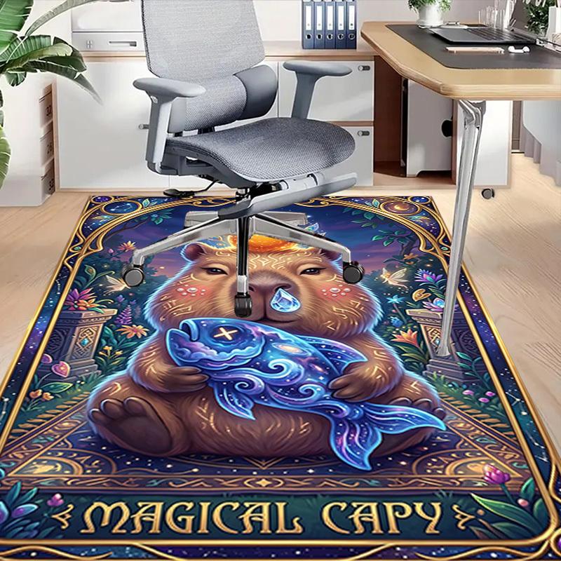 1PC Magical Capybara Non-Slip Floor Carpet Compatible for Office&Living Room&Bedroom&Dining room -  Soft & Pattern-G0368