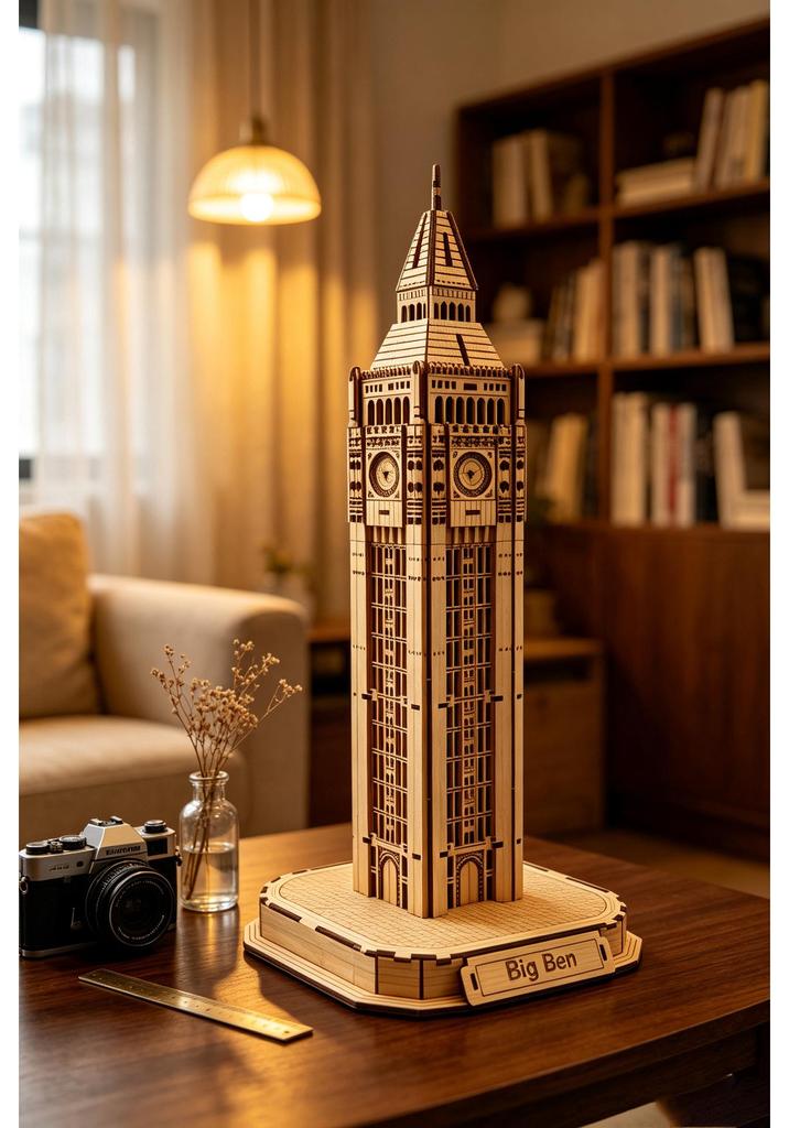 Handmade 3D Wooden Eiffel Tower Puzzle Ornament