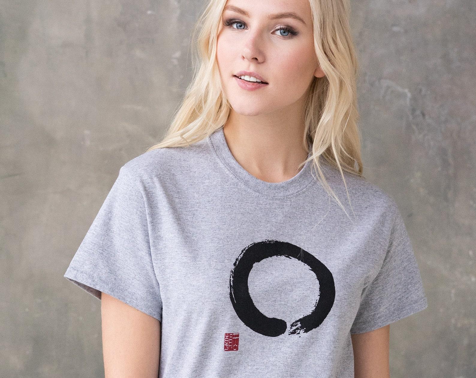 Enso Circle T-Shirt – Japanese Calligraphy, Zen Buddhism Tee XL