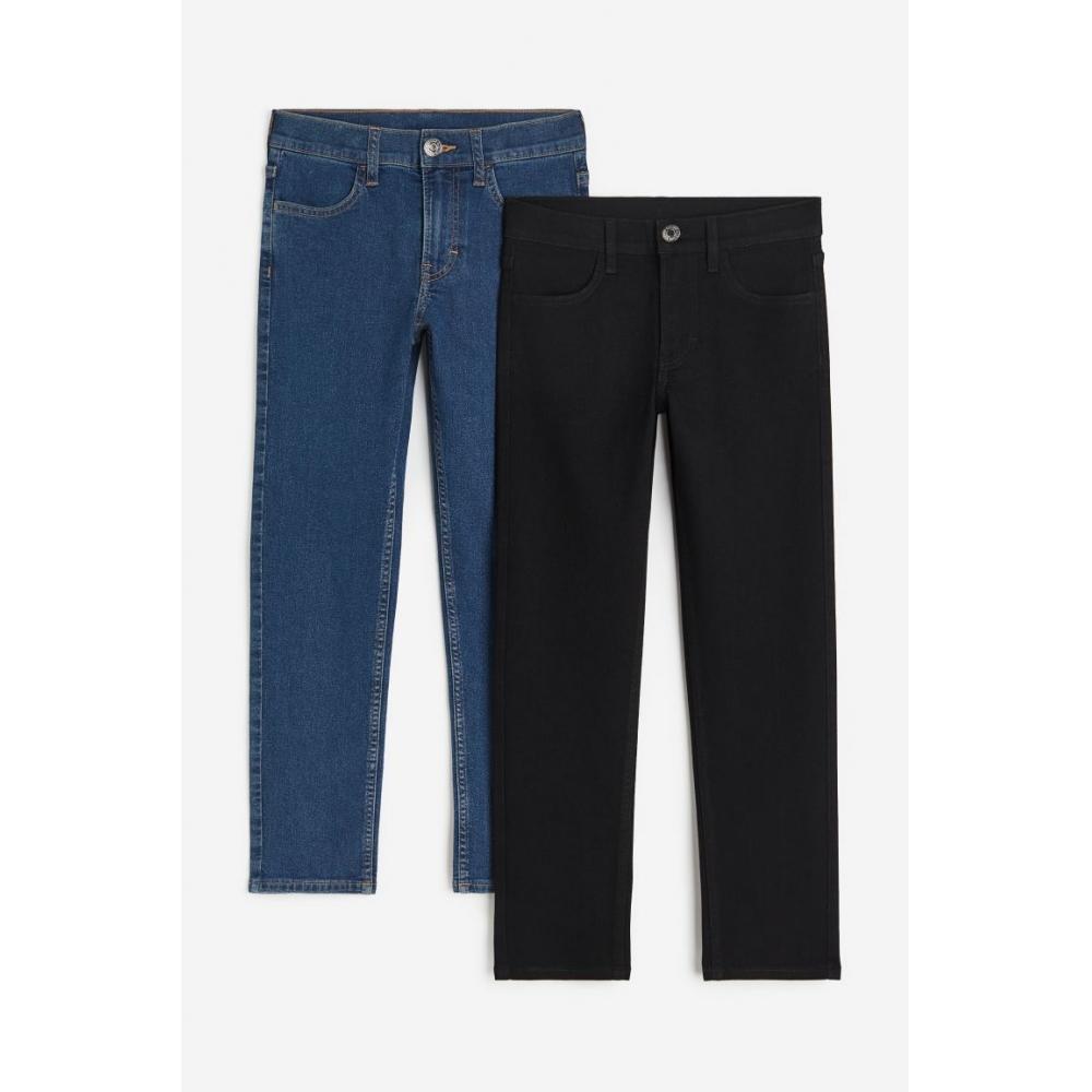 

Джинсы зауженного кроя HM, комплект из 2 предметов, джинсовый, синий, черный