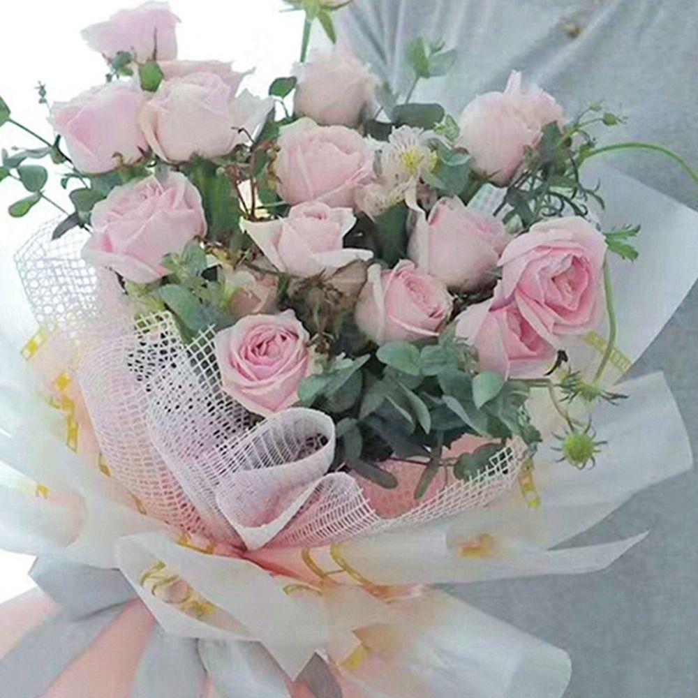 50cm Wide Fresh Flower Wrapping Paper Hard Yarn Hollowed Mesh Wrapping Paper DIY Bouquet Wrapping Paper
