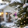 Fence Branch Decorations 2Pcs Glitter Ballet Girl Keychain, 2D Acrylic Hanging Pendant for Bag Backpack, Sparkling Personalized Gift Ideas Dancer Car