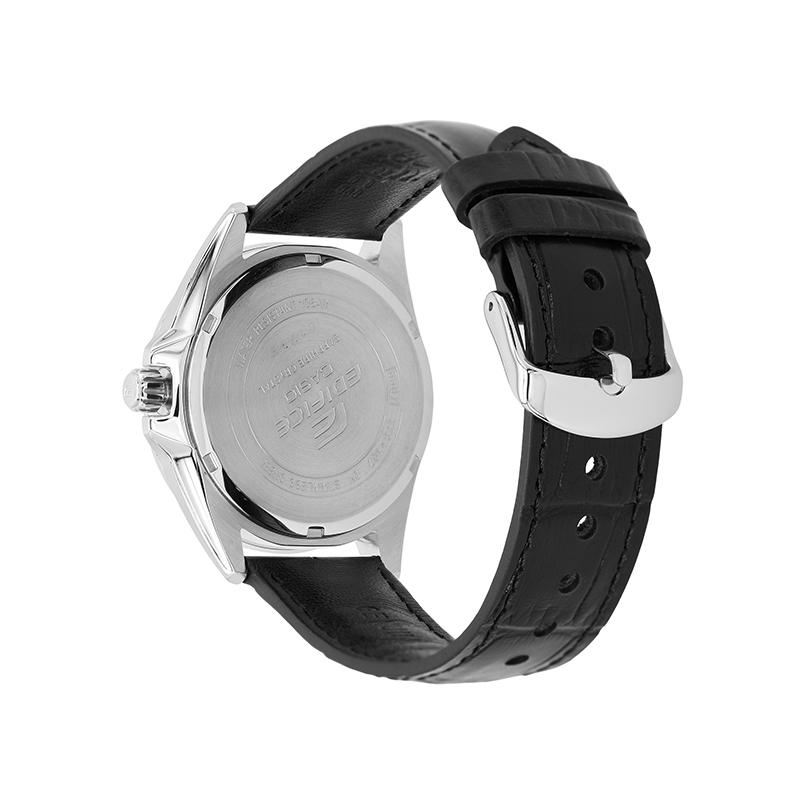 Casio EDIFICE Sapphire Mirror Waterproof Quartz Movement Leather Strap Japanese and Korean Watch Men's Watch Black Dial EFB-107L-1AVUPR